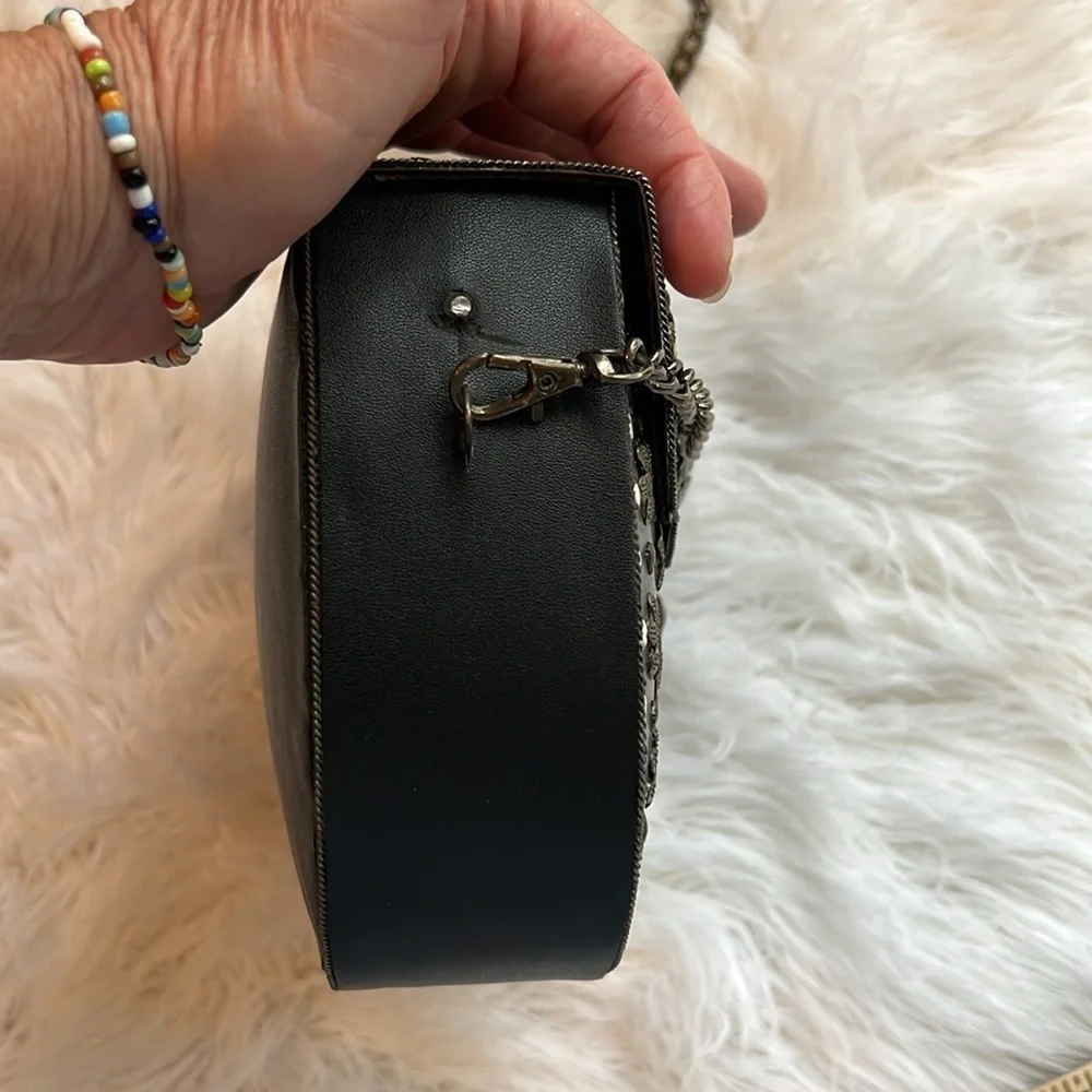 Sam Edelman Georgina metal and leather crossbody bag